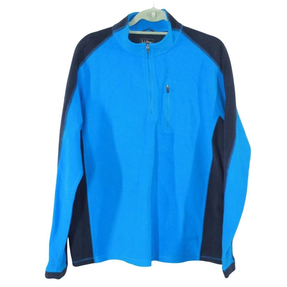 LL Bean Mens Blue 1/4 Zip Fleece Pullover Sweater Size XL Gorpcore Utility